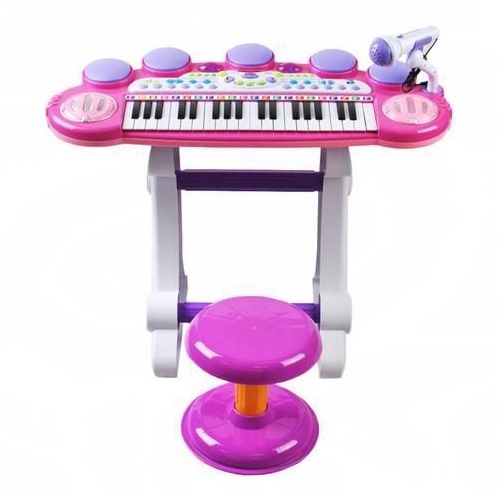 Dětské klávesy varhánky piano s bubny růžové