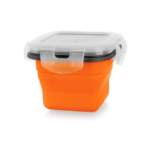 BANQUET Silikonová skládací miska s víčkem 165ml, 9,5x9,5x6,5cm, Culinaria  orange